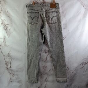Levis Jeans Women 29 X 30 Gray 501 S Skinny Zip Fly High Rise Premium